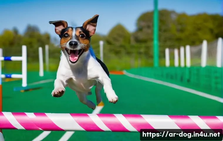 잭 러셀 훈련법 - **Prompt:** A dynamic, high-speed photograph of an energetic Jack Russell Terrier, caught mid-air as...