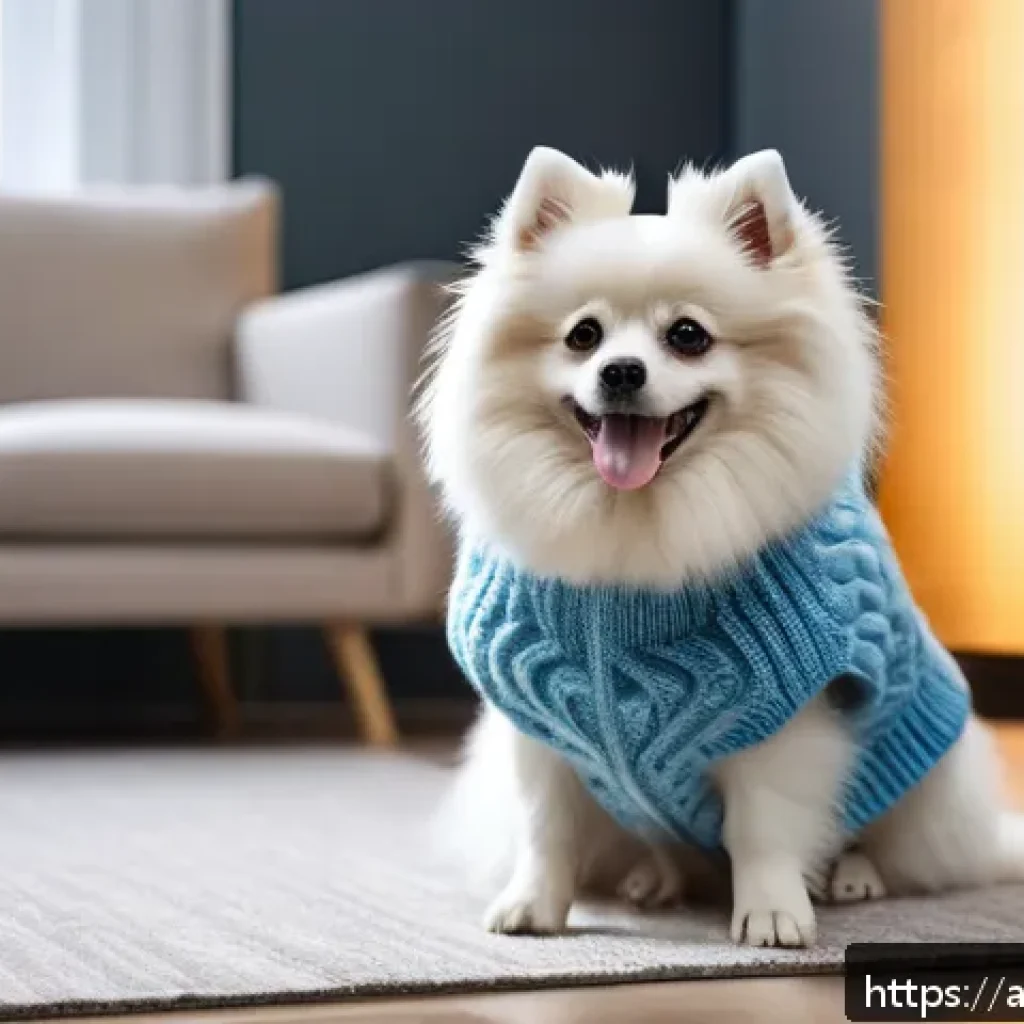 스피츠의 종류 - A small German Spitz dog with a thick, long white coat, bright expressive eyes, and a slightly tilte...